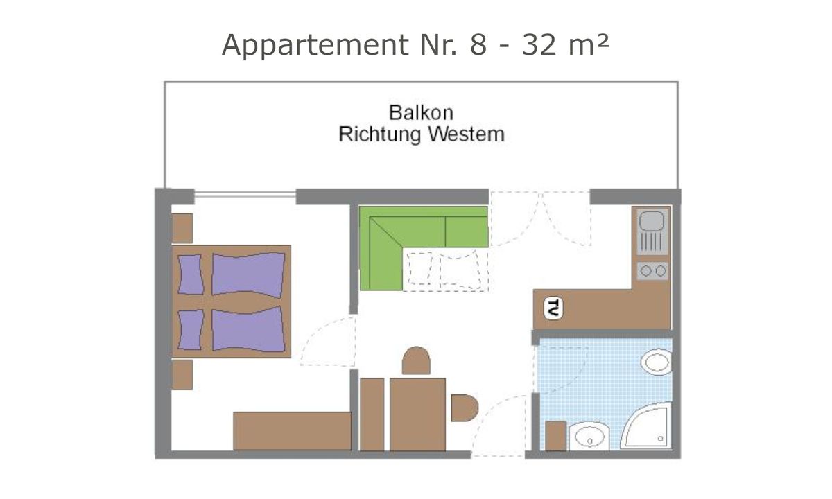 Grundriss der Ferienwohnung D auf dem Wieserhof in Andrian