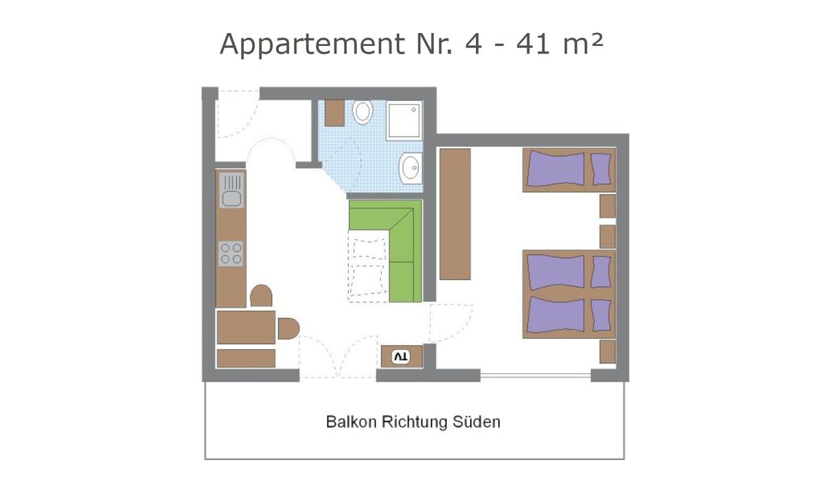 Grundriss der Ferienwohnung B im Wieserhof Andrian