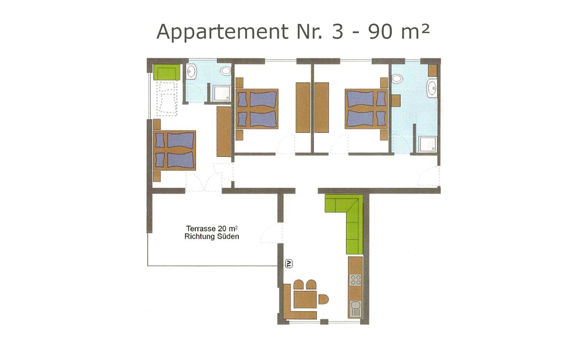 Grundriss der Ferienwohnung C im Wieserhof Andrian