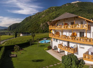 Appartamenti con piscina e giardino al Wieserhof sulla Strada del Vino dell'Alto Adige ad Andriano